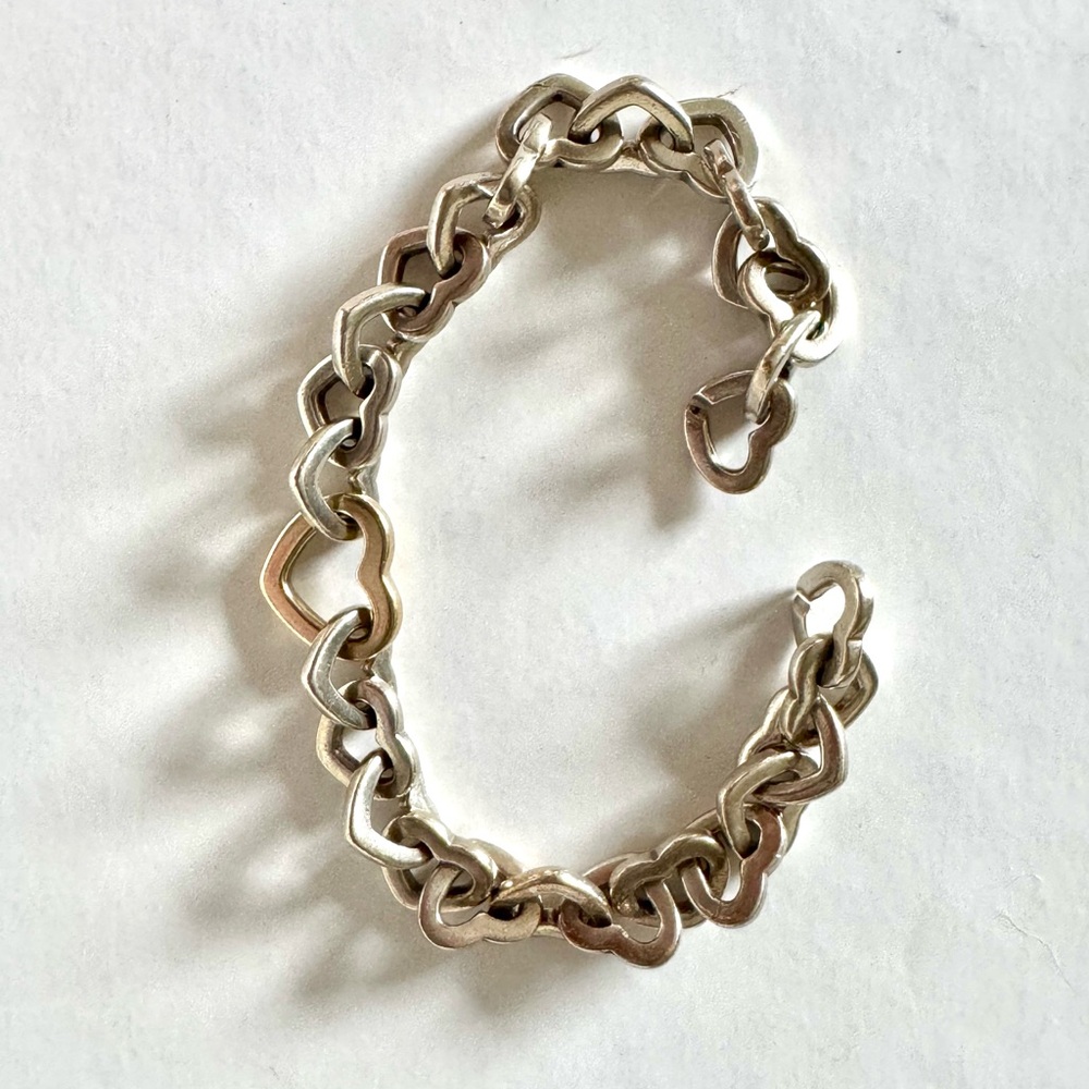 Tiffany & Co. 2000 Interlocking Gold Silver Hearts Retired Authentic Bracelet